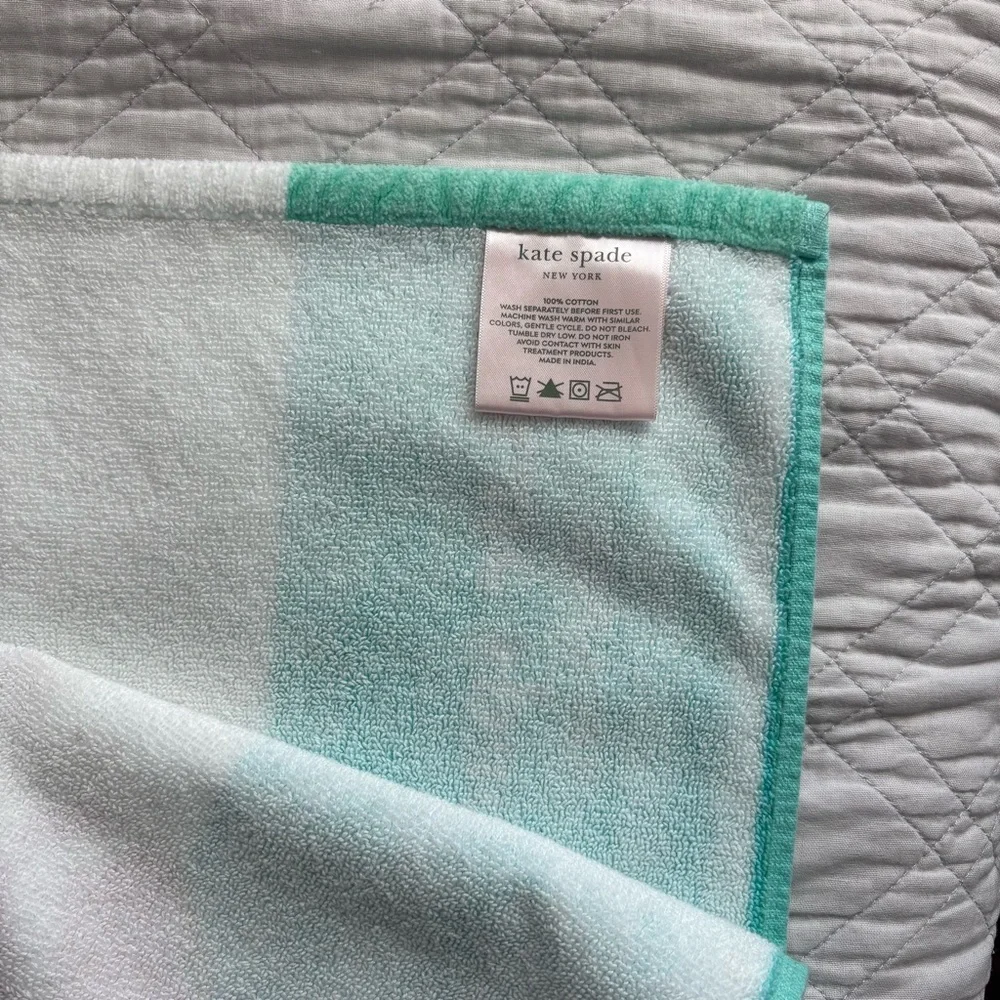 Kate Spade Teal and White Striped Towel